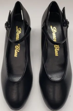 1.25" Chanel -- Women's Closed Toe Practice Ballroom Shoe -- Black City Edge