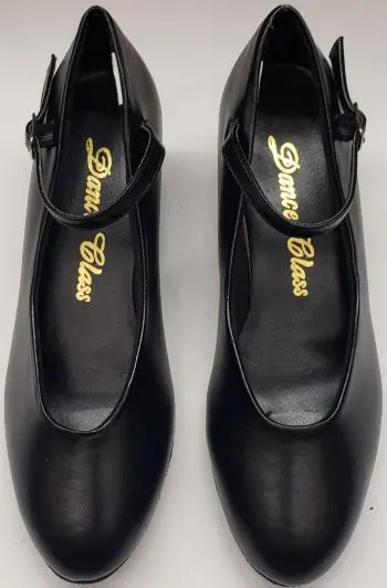 1.25" Chanel -- Women's Closed Toe Practice Ballroom Shoe -- Black Office Smart