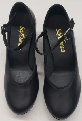 Canvas Bold Tone 1.25" Meredith Jr. -- Children's Practice Ballroom Shoe -- Black