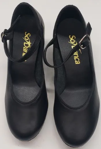 1.25" Meredith Jr. -- Children's Practice Ballroom Shoe -- Black Abrasion resistant