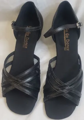 Island Step Supportive structure 1.3" Harla -- Women's Thick Heel Latin Sandal -- Black