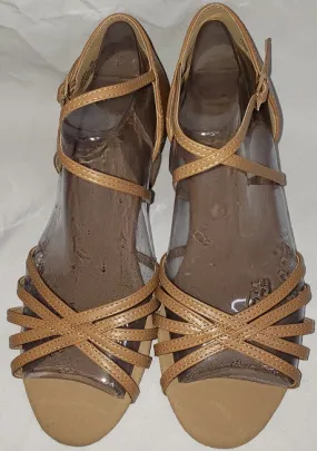 Brave Walk 1.5" Annabella -- Block Heel Latin Sandal -- Natural