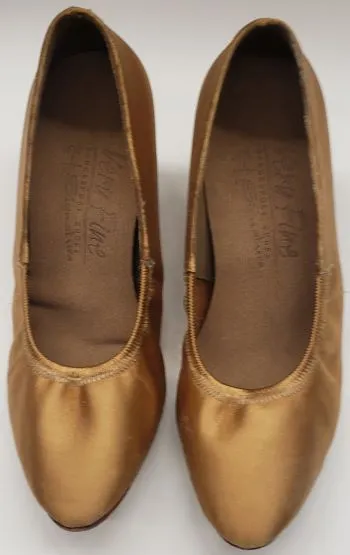 2.25" Nora -- Women's Standard Ballroom Shoe -- Tan Satin Jungle Path Fast pace