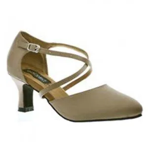 Comfort Grip Soft Land 2.38" Amber -- Standard Ballroom Shoe -- Bronze Satin