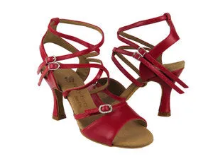 2.5" Christina -- Wide Heel Latin Sandal -- Red Court Fast