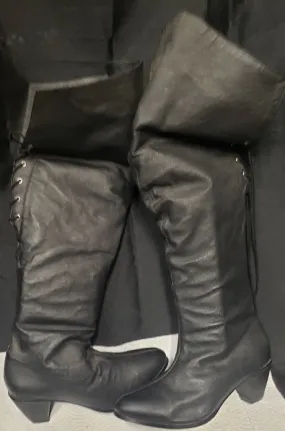 Bespoke Style Classic Appeal 2.5" Maiden -- Women's Thigh High Dress Boots -- Black