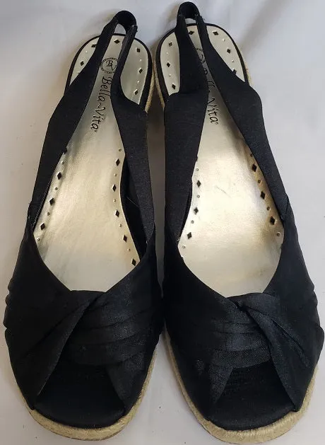 Mono Tone 2.5" Meadow -- Women's Wedge Sling Sandal -- Black Satin