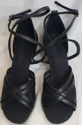 Closet Core 2.5" Strappy -- Flare Heel Latin Sandal -- Black