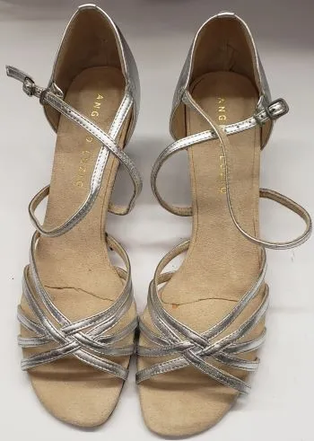 2" Susie -- Women's Latin Ballroom Sandal -- Silver Early Jog Stylish