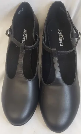 2" Zoey -- Women's T-Strap Character Shoe -- Black Stylish Heat Guard