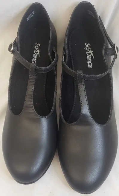 2" Zoey -- Women's T-Strap Character Shoe -- Black Stylish Heat Guard