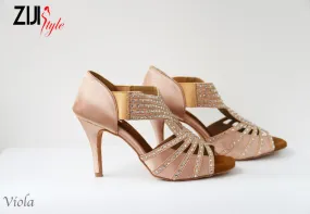 Polish Look 3.35" Viola -- Women's Latin Sandal -- Golden Satin