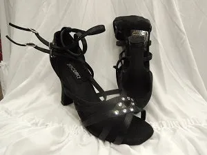 3.38" Afton -- Flare Heel Latin Sandal Ocean Walk Club Edge