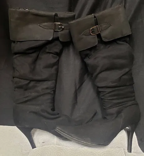 3.5" Donata -- Women's Dress Boot -- Black Suedine Date night Show Night