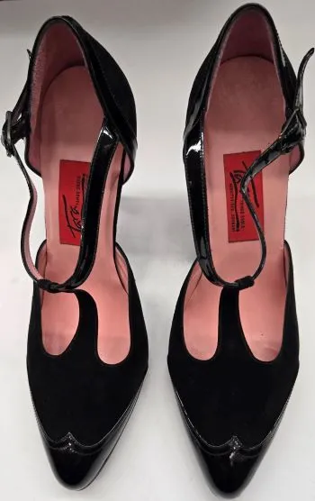 Harbor Mood 3.5" Recuerdo -- Women's Tango Shoe -- Black Patent/Black Suede