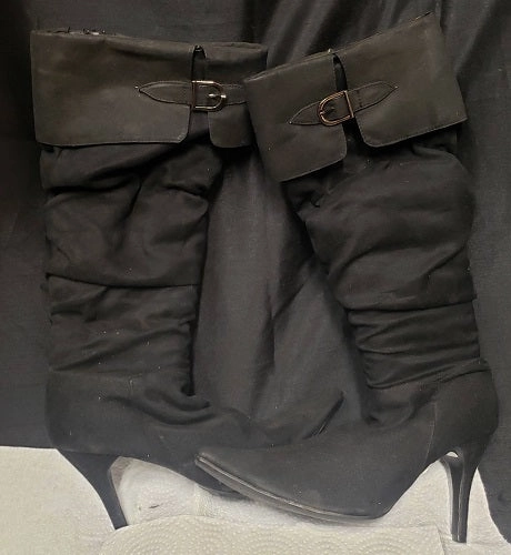 3.5" Donata -- Women's Dress Boot -- Black Suedine Everyday Office