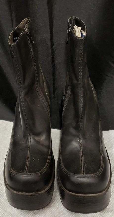 3" Thea -- Women's Platform Ankle Boot -- Black Grab Pair