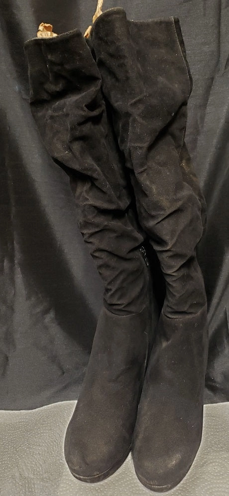 Guest Look Understated 4" Amara -- Women's Platform Dress Boot -- Black Suedine