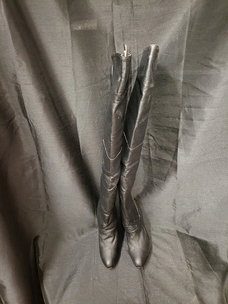 Reinforced Sides Breathable Lining 4" Legend -- Women's Thigh High Leather Pull-on Boot -- Black