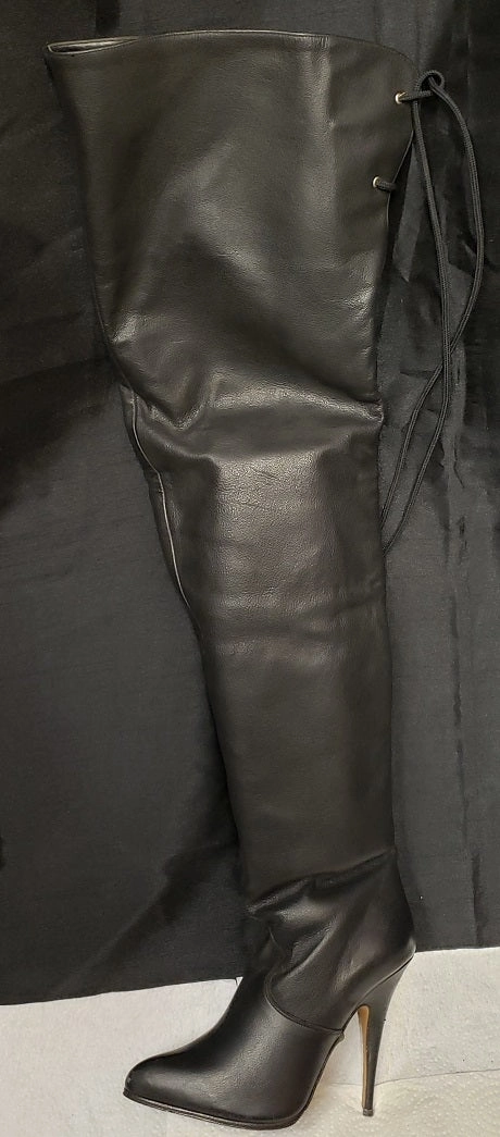 Stain Proof 5" Veda -- Womens' Thigh High Dress Boots -- Black