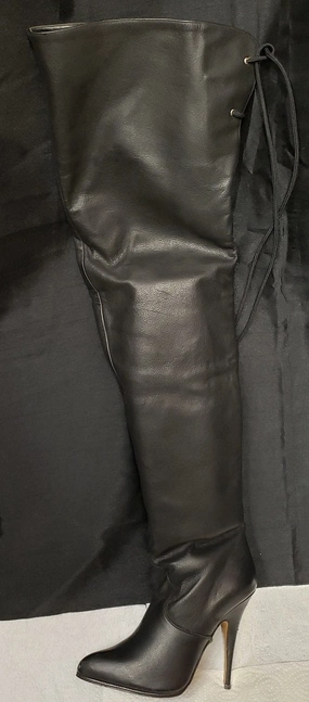 Stain Proof 5" Veda -- Womens' Thigh High Dress Boots -- Black