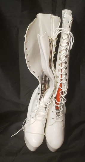 Legacy Edge 6" Kiss -- Women's Granny Style Dress Boot -- White Patent