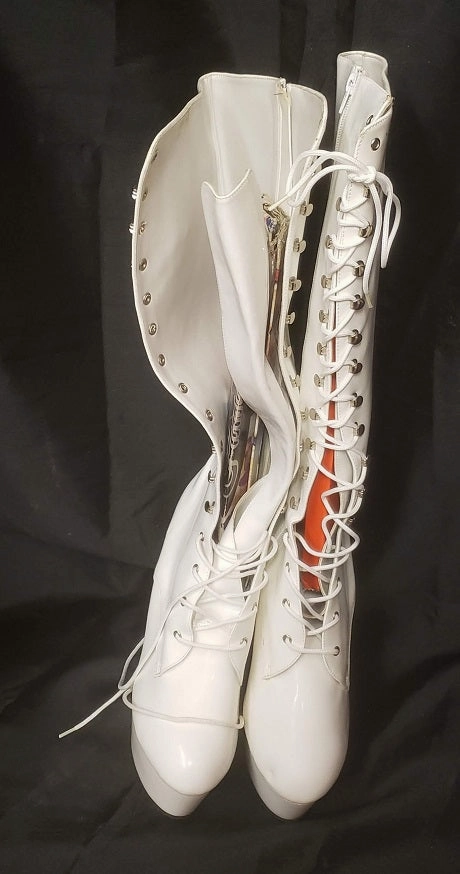 Legacy Edge 6" Kiss -- Women's Granny Style Dress Boot -- White Patent
