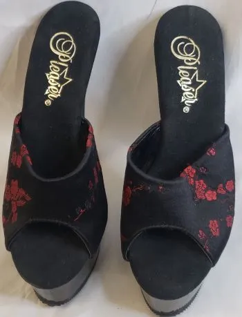 Sleek Flats Soft Walk 6" Parcenet -- Women's Platform Mule -- Black/Cherry