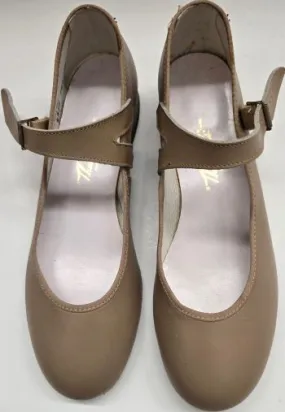 Breathable mesh .75" Jeremie -- Flat Heel Ballroom Shoe -- Tan