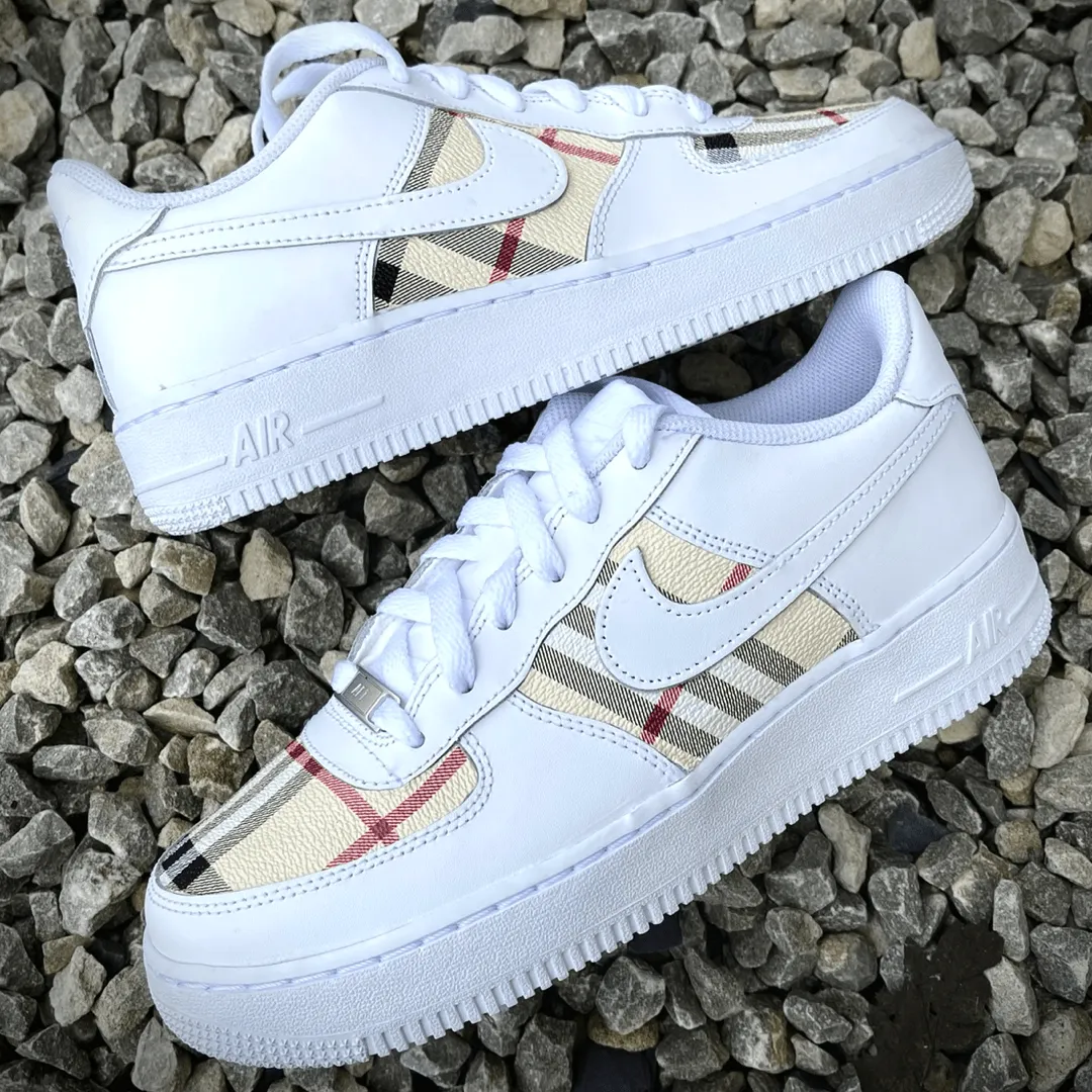 Custom Tartan Stripes Airforce 1 Stable construction