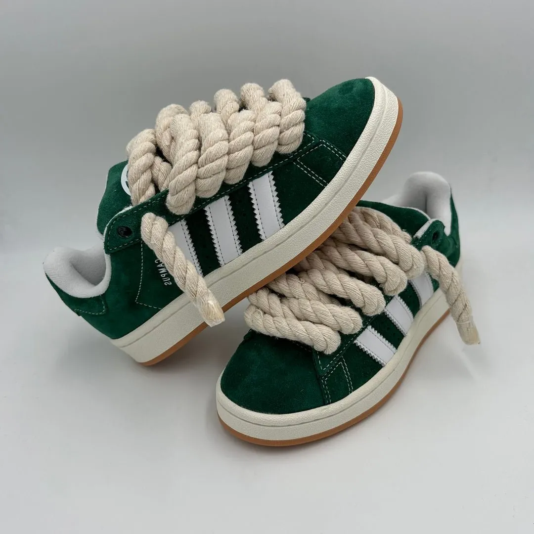 Month Strong Adidas Campus 00s Green "Rope Laces" Cream