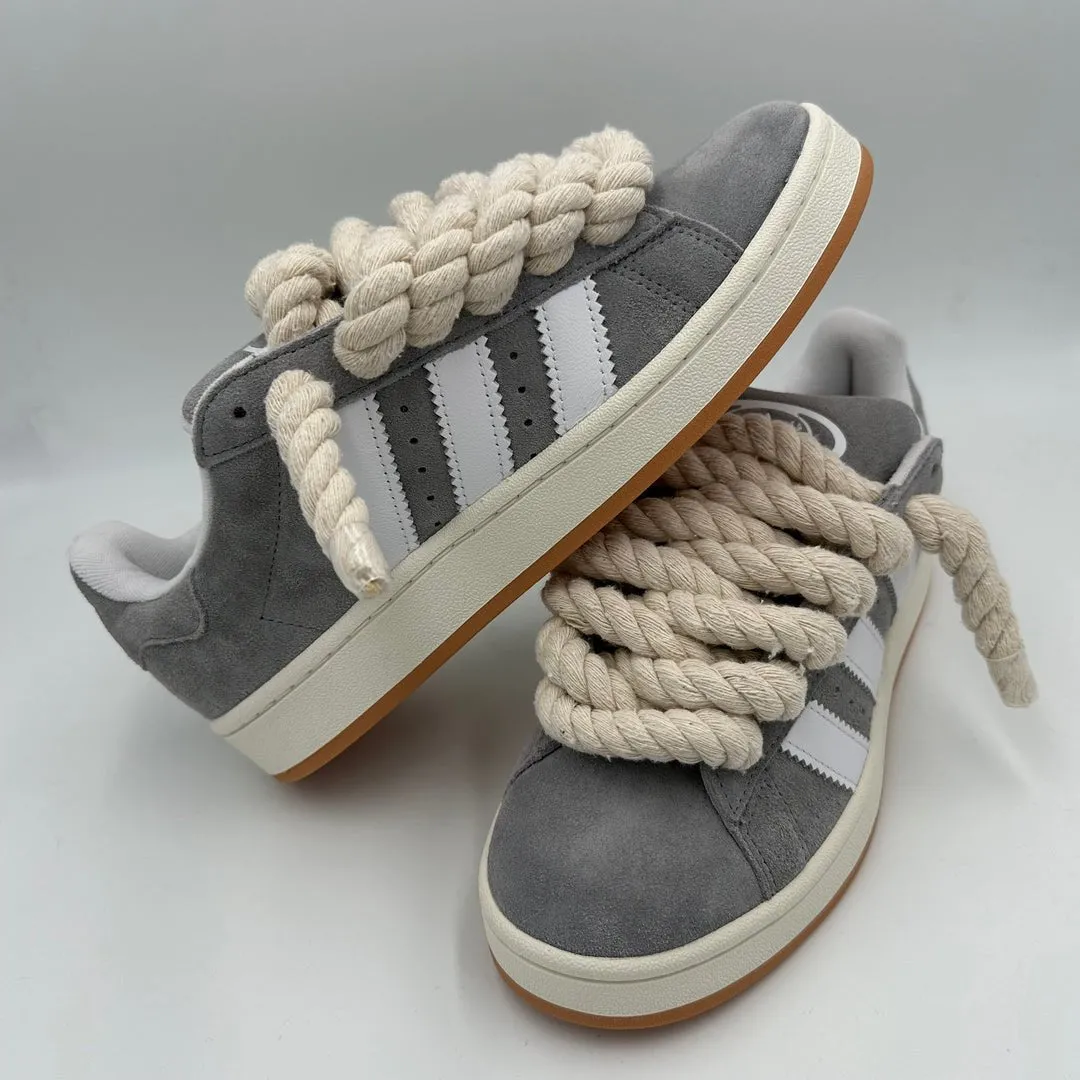 Luggage Fit Adidas Campus 00s Grey "Rope Laces" Cream
