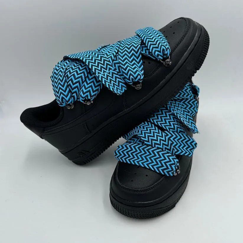 Nike Air Force 1 Black ??Lanvin Style Cobalt?? Smart Fit Stylish