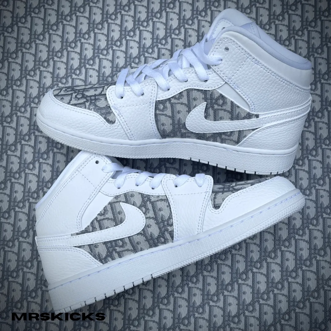 Custom Grey CD Jordan 1 Cotton Touch Multi Purpose