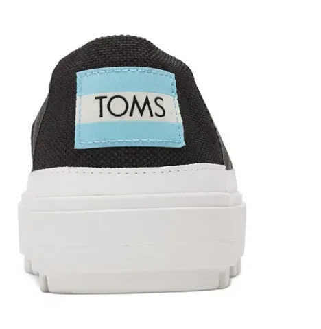 photo shoot Mind Ease TOMS WOMENS ALPARGATA LUG BLACK HEAVY CANVAS (10016784)
