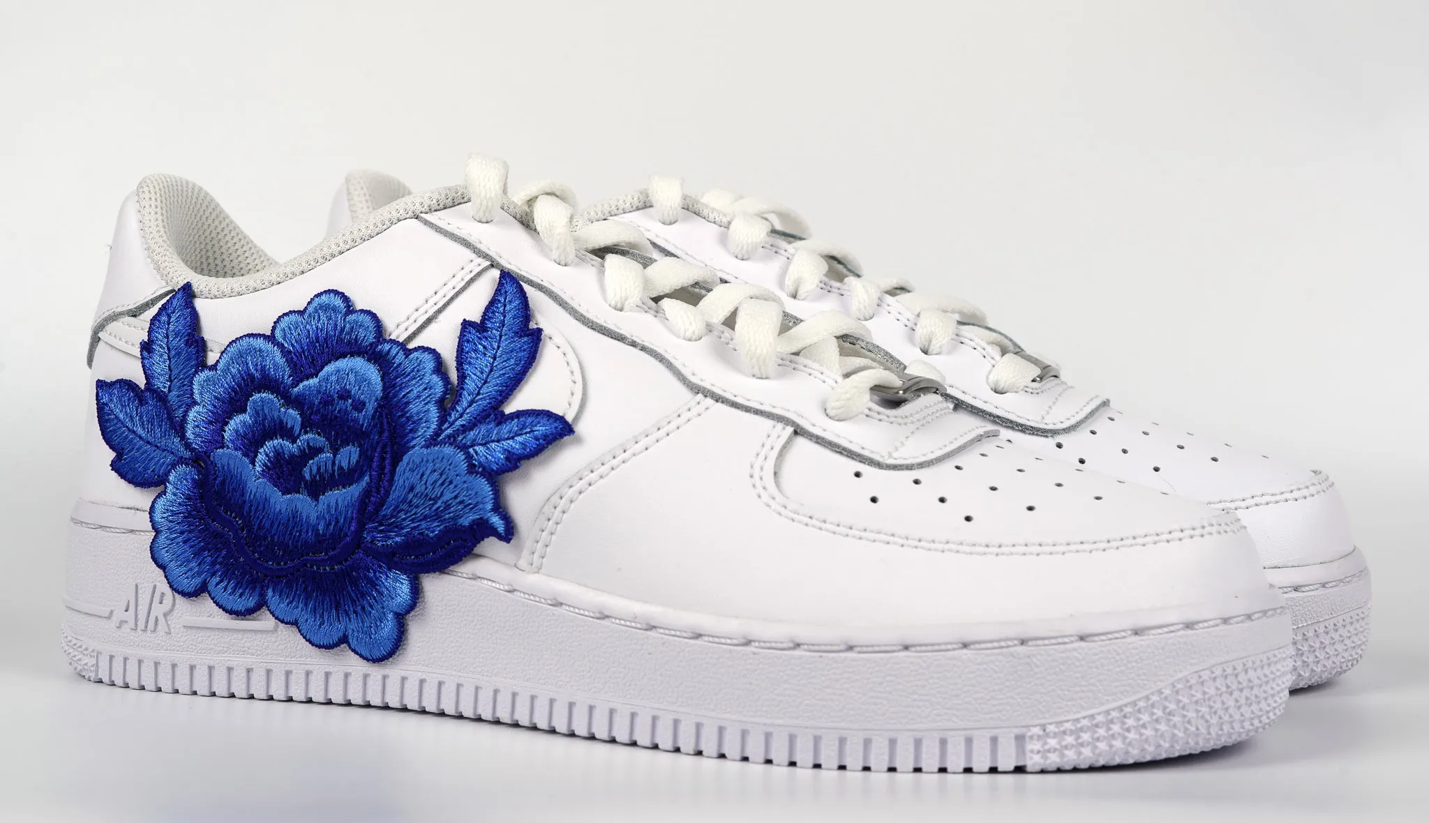 Air Force 1 Custom Blue Rose Shoes 2.0 Flower Floral Low Shoes Men Women Kids All Sizes AF1 Sneakers Angel Glow