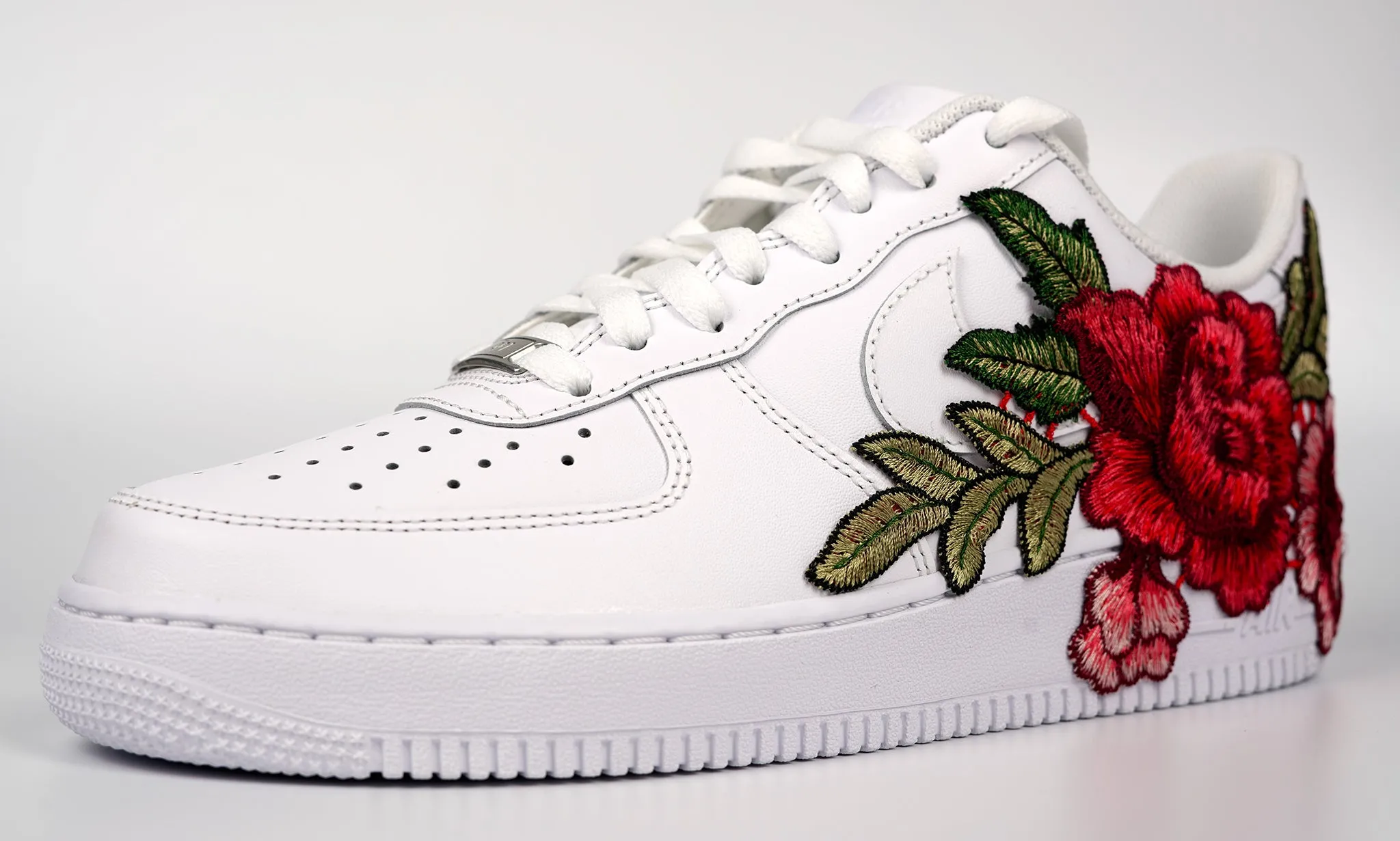 Air Force 1 Custom Red Rose Short Shoes Low Flower Floral Design White Men Womens & Kids All Sizes AF1 Sneakers Peak Step Gel Soft