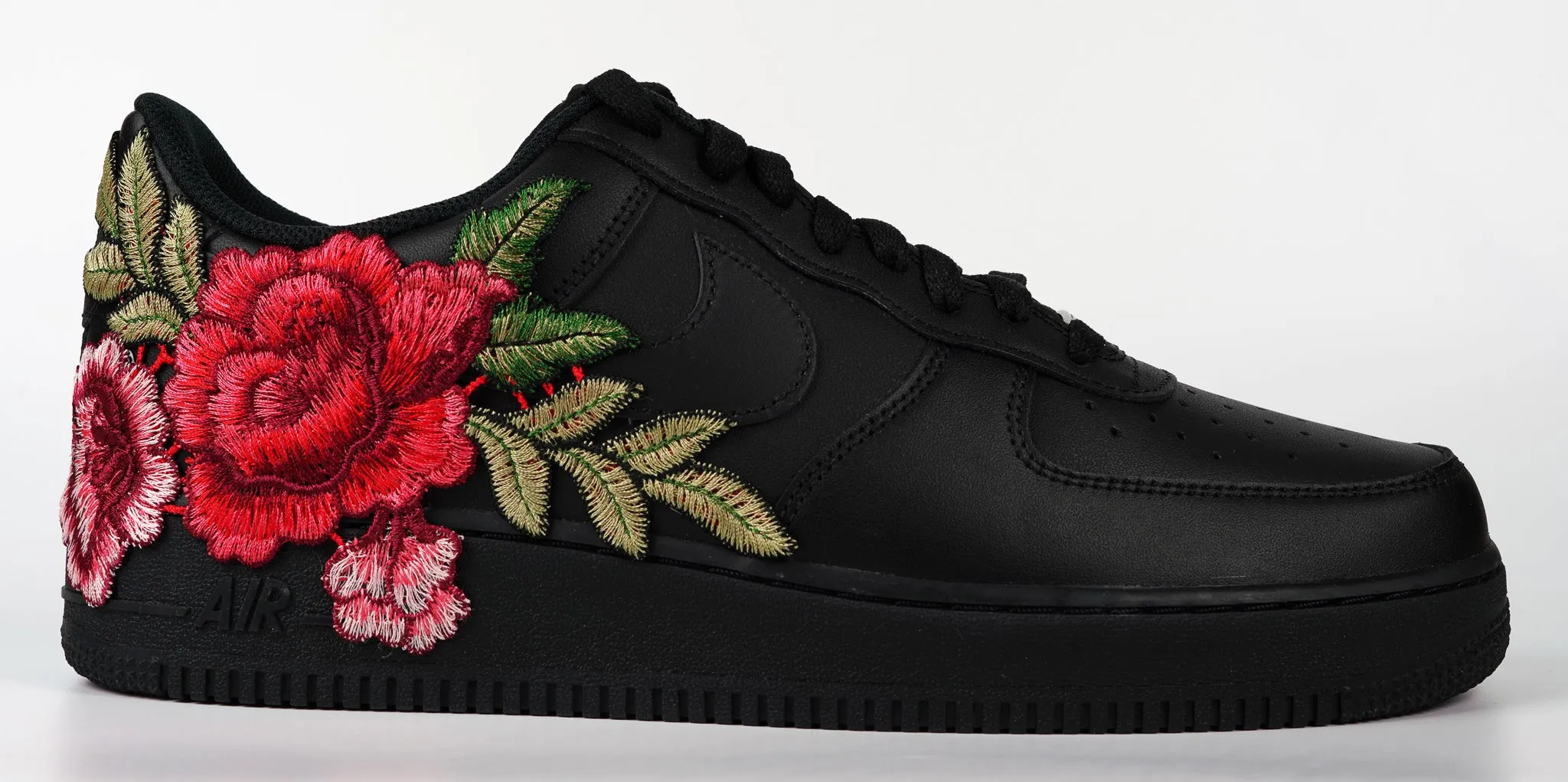 Air Force 1 Custom Shoes Black Rose Red Flower Floral Low Men Women Kids All Sizes AF1 Sneakers Comfort Grip warm glow