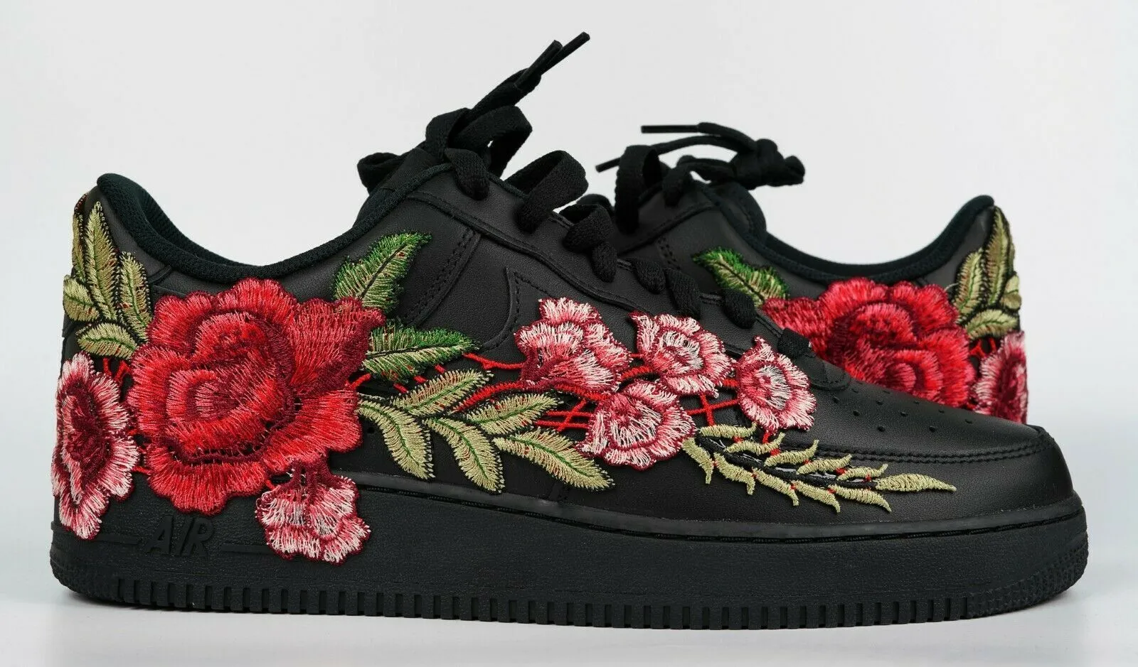 Fast Go Running Air Force 1 Custom Sneakers Floral Flower Rose Red Blue Pink Orange Purple Black AF1 Shoes
