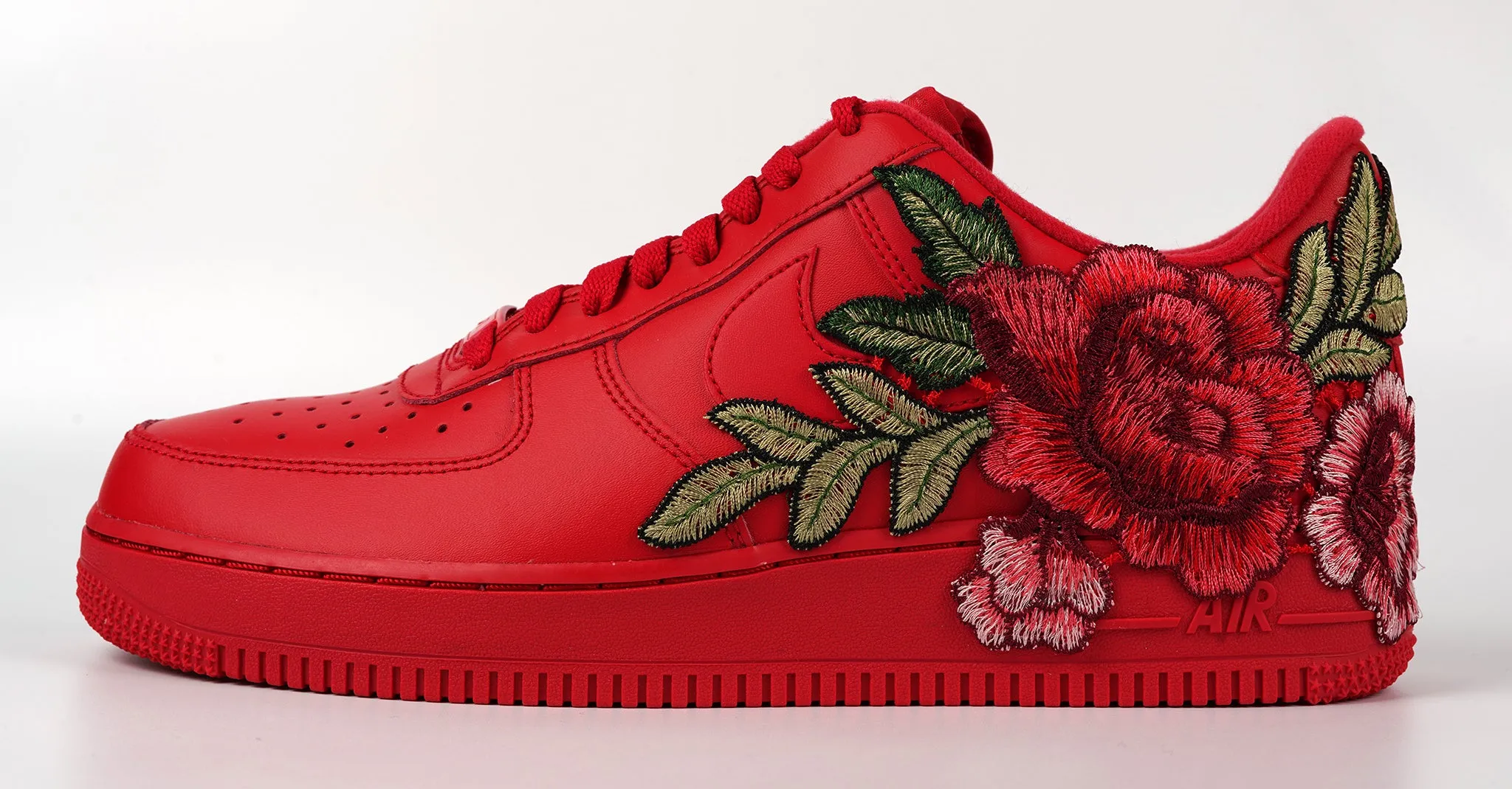 Arch Care Air Force 1 Custom Triple Red Short Rose Low Flower Floral Shoes Men Women & Kids All Sizes AF1 Sneakers