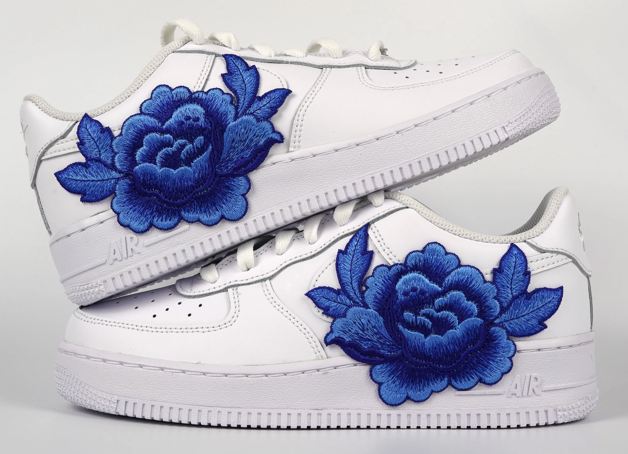 Air Force 1 Custom Blue Rose Shoes 2.0 Flower Floral Low Shoes Men Women Kids All Sizes AF1 Sneakers Grip Strong Abrasion resistant