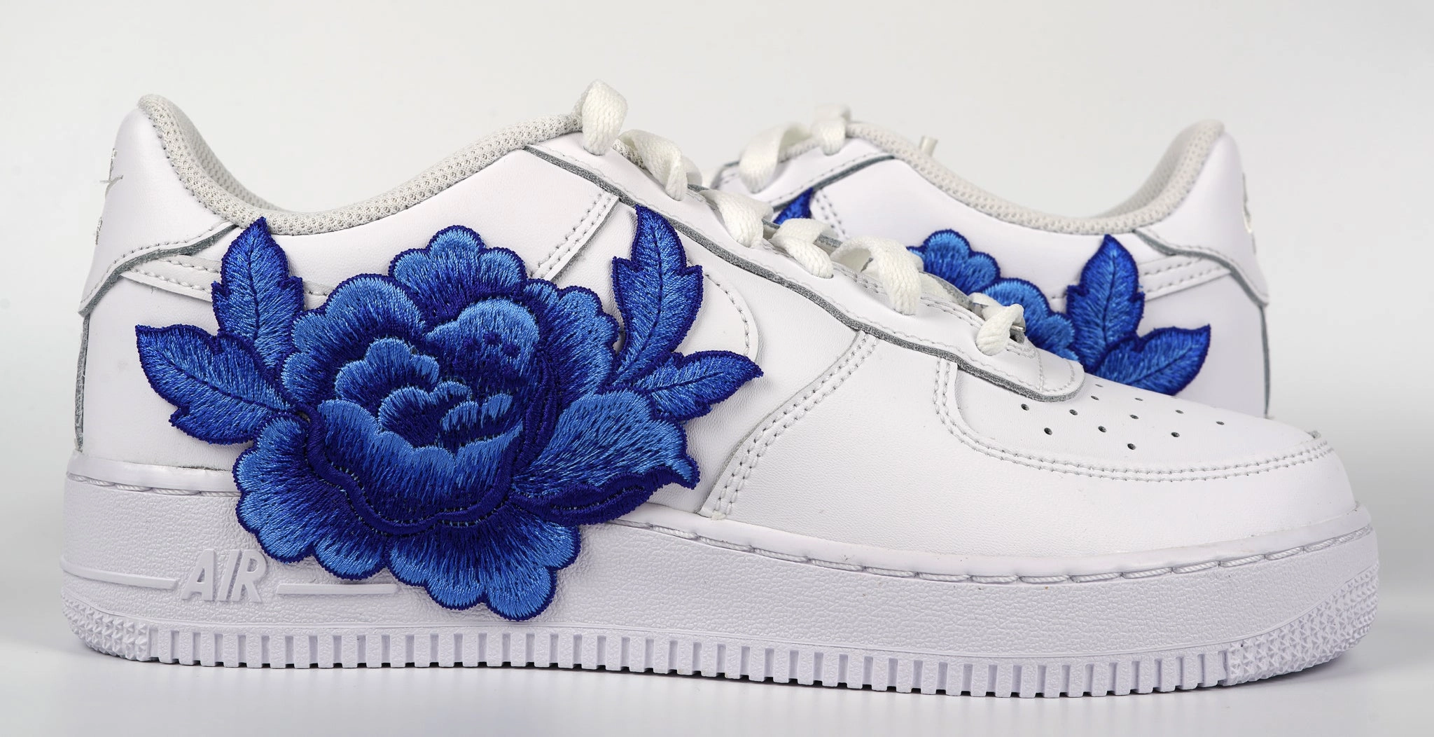Classic Base French Soft Air Force 1 Custom Blue Rose Shoes 2.0 Flower Floral Low Shoes Men Women Kids All Sizes AF1 Sneakers