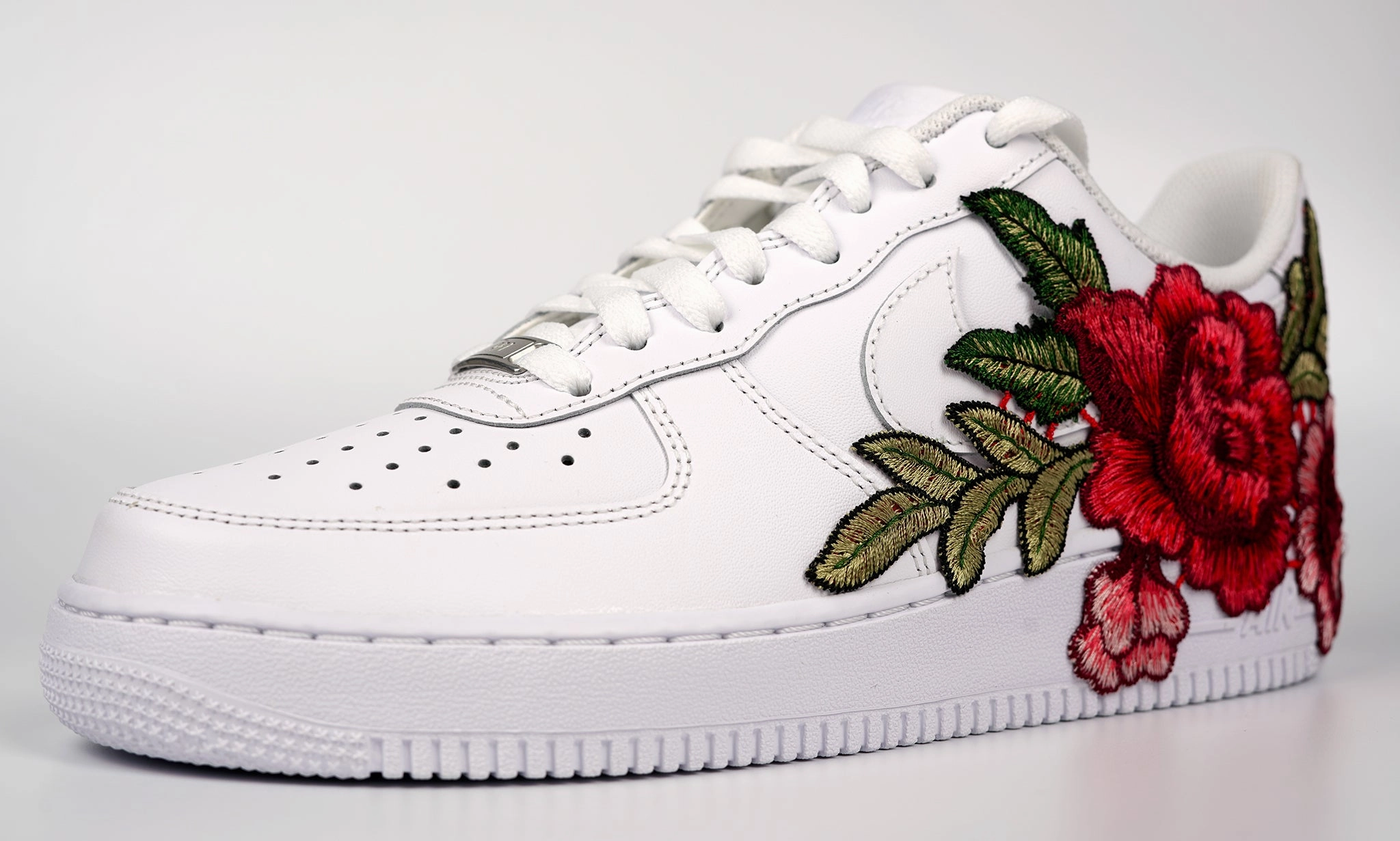 Air Force 1 Custom Red Rose Short Shoes Low Flower Floral Design White Men Womens & Kids All Sizes AF1 Sneakers Peak Step Gel Soft
