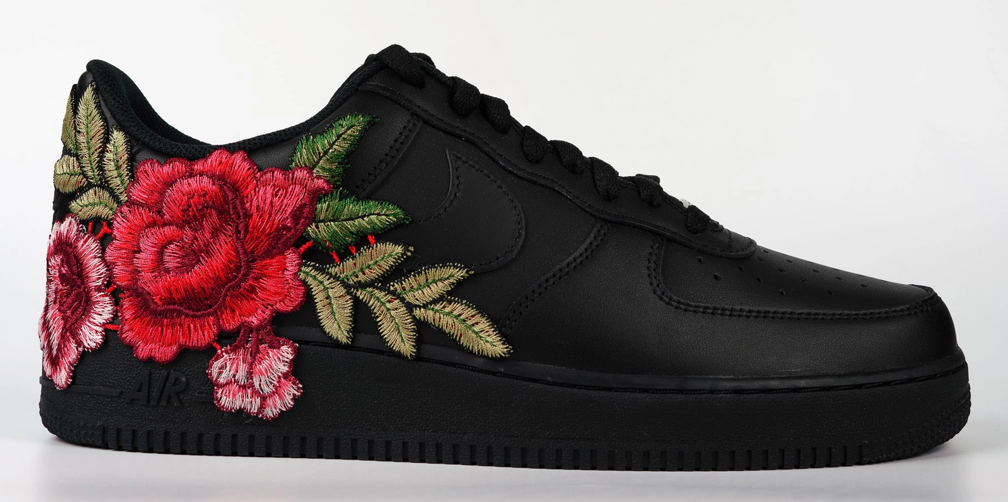 Air Force 1 Custom Shoes Black Rose Red Flower Floral Low Men Women Kids All Sizes AF1 Sneakers Comfort Grip warm glow