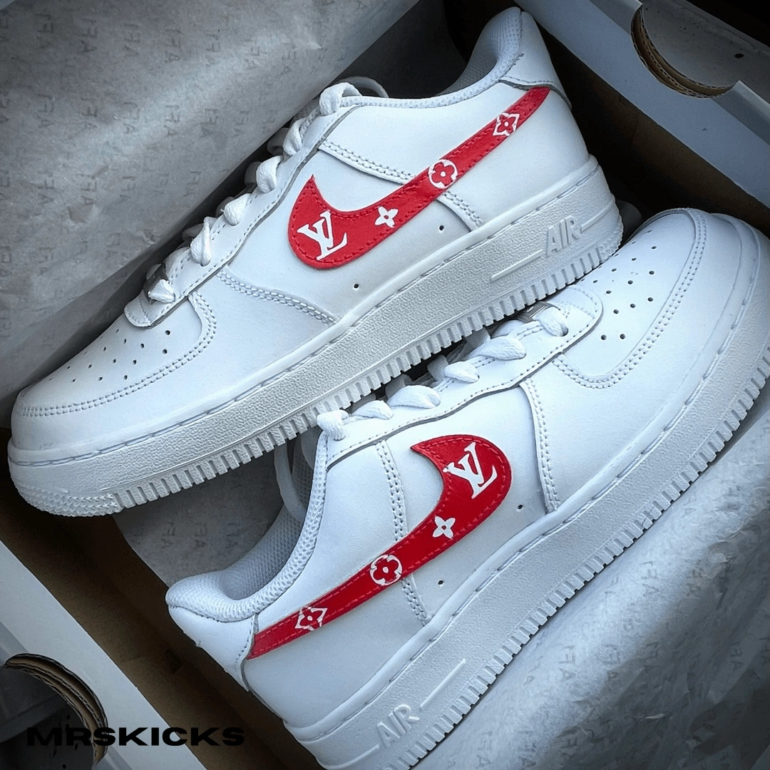 Pose Ready Custom Red Lv Airforce 1