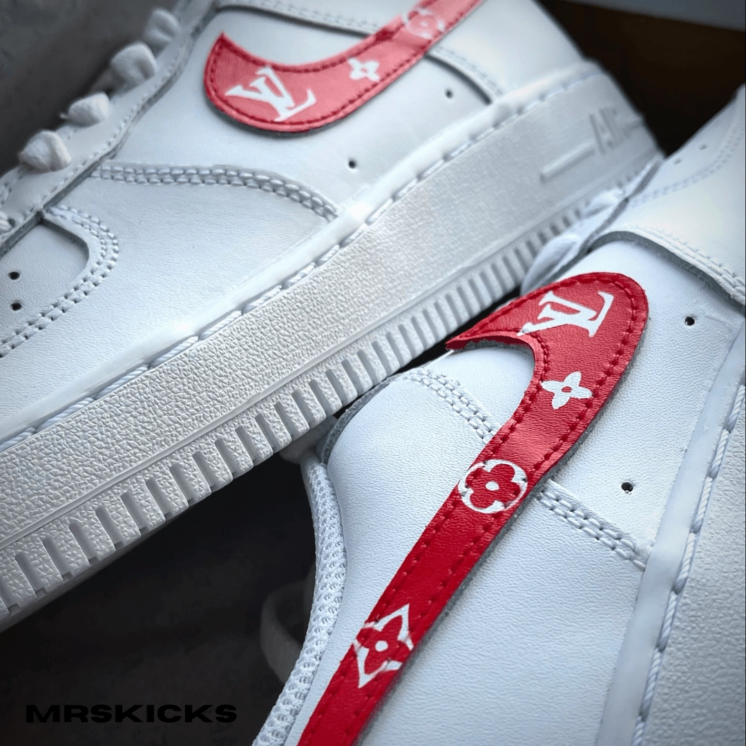Custom Red Lv Airforce 1 Summer Base