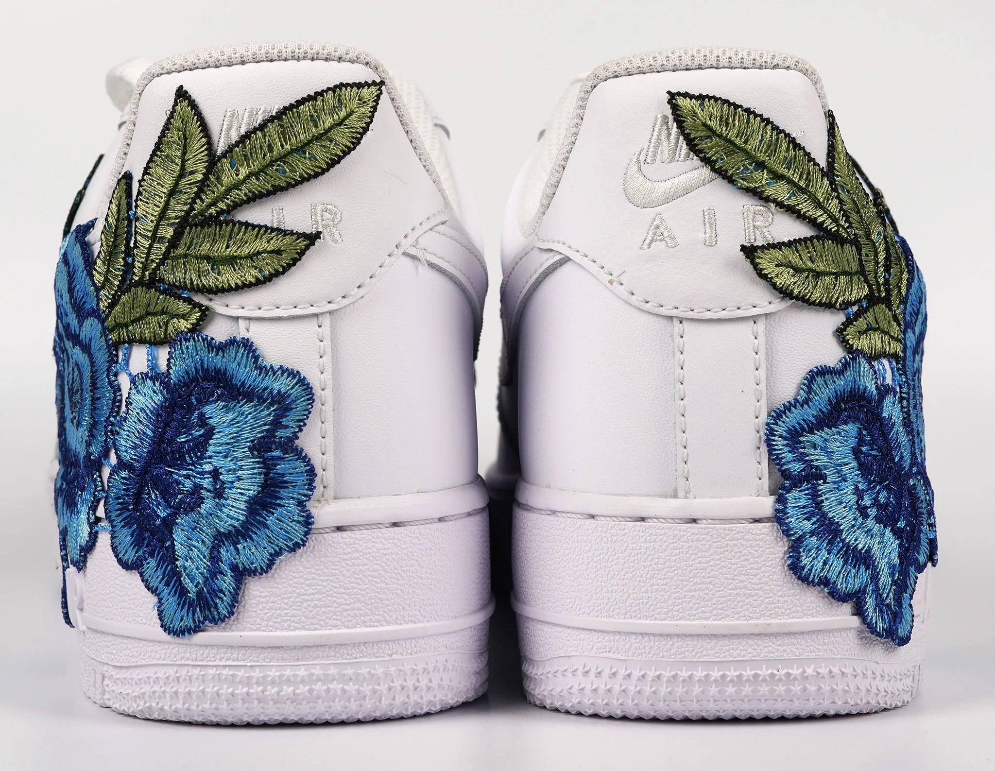 easy move Storm Guard Air Force 1 Custom Blue Rose Shoes Short Flower Floral Design White Low Shoes Men Women & Kids All AF1 Sneakers