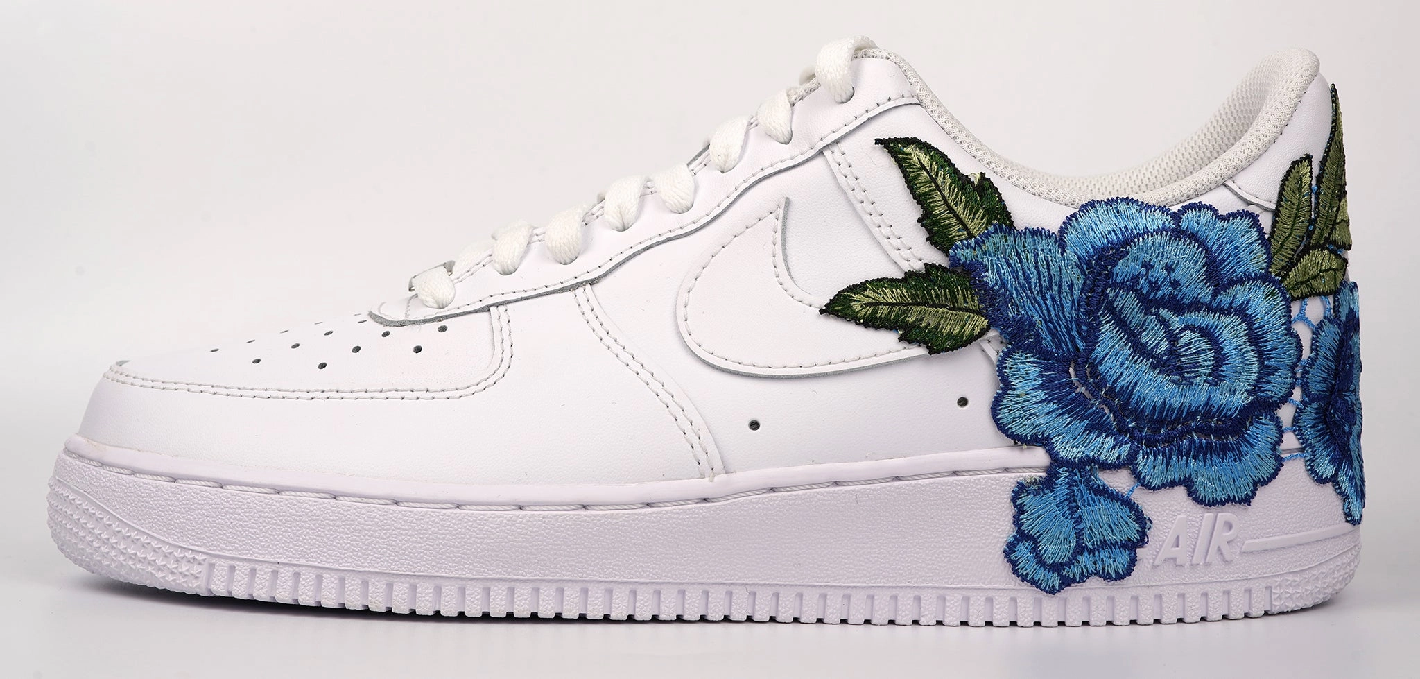 Air Force 1 Custom Blue Rose Shoes Short Flower Floral Design White Low Shoes Men Women & Kids All AF1 Sneakers Icon Walk
