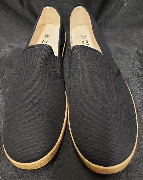 High Quality Leather Cordell -- Black Canvas Slip-On -- Black