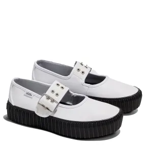 Vans Women's Mary Jane Creeper in Grunge Ballet White/Black Foot Glow Cushioned heel